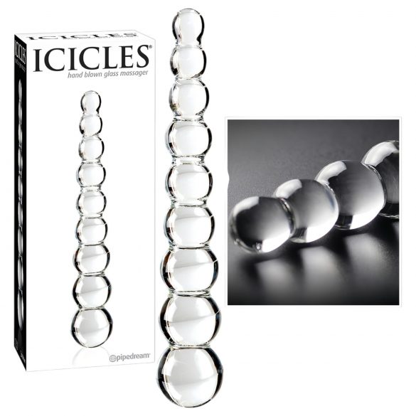 Icicles No. 2 - godemichet en verre à boules (transparent)