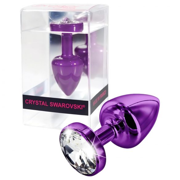 DIOGOL Anni - plug anal violet avec pierre blanche (2,5 cm)