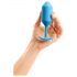 b-vibe Snug Plug 3 - plug anal à double boule (180g) - bleu