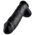 King Cock 12 grand godemichet avec testicules (30 cm) - noir