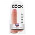 King Cock 8 dildo avec testicules (20 cm) - couleur naturelle