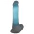 You2Toys Brillant dans le Noir - Dildo bleu avec ventouse et testicules