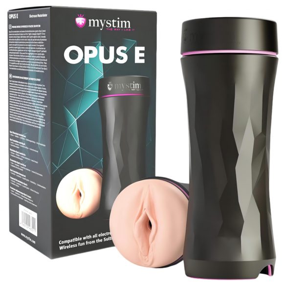 mystim Opus E Vagina - masturbateur électrique vagin artificiel (naturel-noir)