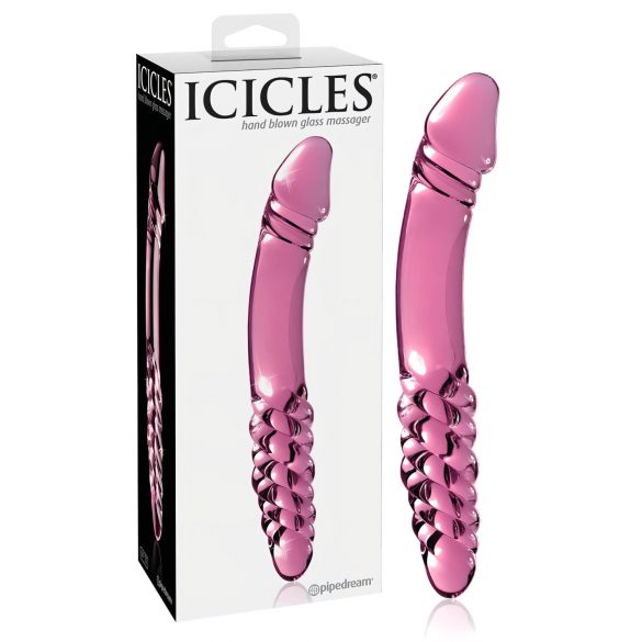 Icicles No. 57 - gode en verre double pénis (rose)