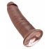 King Cock 10 - grand godemiché à ventouse (25 cm) - marron