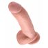 King Cock 9 - grand godemiché à ventouse avec testicules (23cm) - naturel