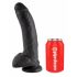 King Cock 9 - Gode noir avec ventouse et bourses (23 cm)