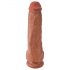 King Cock 11 - godemichet à ventouse avec testicules (28 cm) - couleur peau foncée