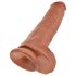 King Cock 11 - godemichet à ventouse avec testicules (28 cm) - couleur peau foncée