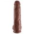 King Cock 11 - grand gode ventouse avec testicules (28 cm) - marron