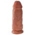 King Cock Chubby 23cm - Ventouse, Testicules (Naturel Foncé)