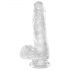 King Cock Clear 6 - petit godemichet à ventouse avec testicules (15 cm)