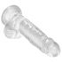 King Cock Clear 7 ventouse avec testicules (18 cm)