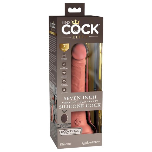 King Cock Elite 7 - vibromasseur avec ventouse et télécommande 18cm - naturel