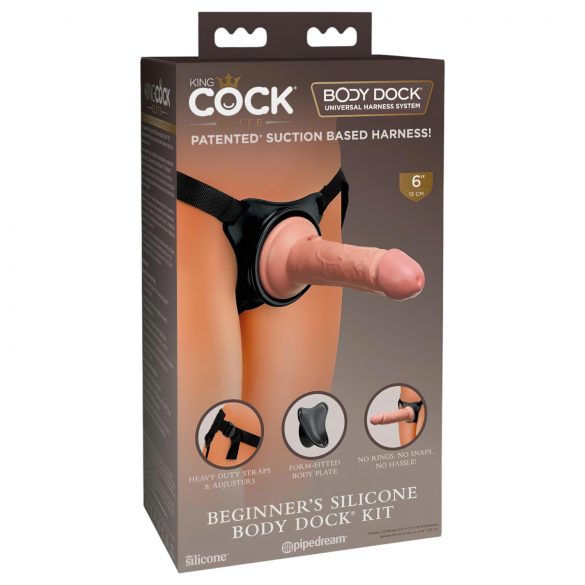 King Cock Elite Débutant – Ceinture harnais pénis (naturel)