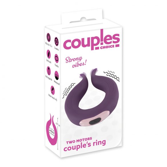 Choix des Couples - anneau vibrant rechargeable à deux moteurs (violet)