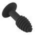 Torsade Velours Noir - vibromasseur anal en silicone rechargeable (noir)