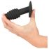 Torsade Velours Noir - vibromasseur anal en silicone rechargeable (noir)