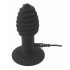 Torsade Velours Noir - vibromasseur anal en silicone rechargeable (noir)