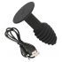 Torsade Velours Noir - vibromasseur anal en silicone rechargeable (noir)