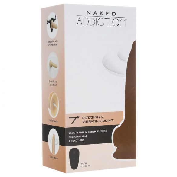 Naked Addiction Rotating 7 - vibromasseur rechargeable et rotatif (18 cm) - naturel