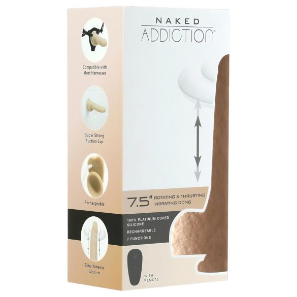 Naked Addiction Thrusting 7,5 - vibromasseur à poussée (19cm) - naturel