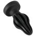 ANOS - godemiché anal doux nervuré - 5 cm (noir)