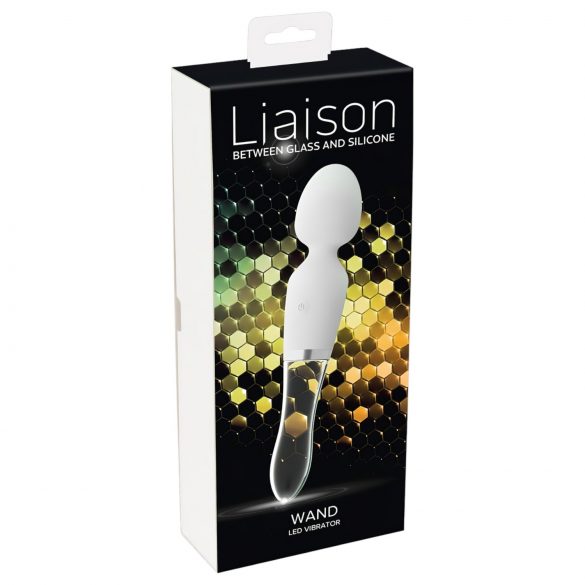 Baguette Liaison - vibromasseur à LED en silicone-verre rechargeable (translucide-blanc)