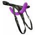 SMILE - Double gode ceinture avec base (violet-noir)