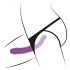 SMILE - Double gode ceinture avec base (violet-noir)