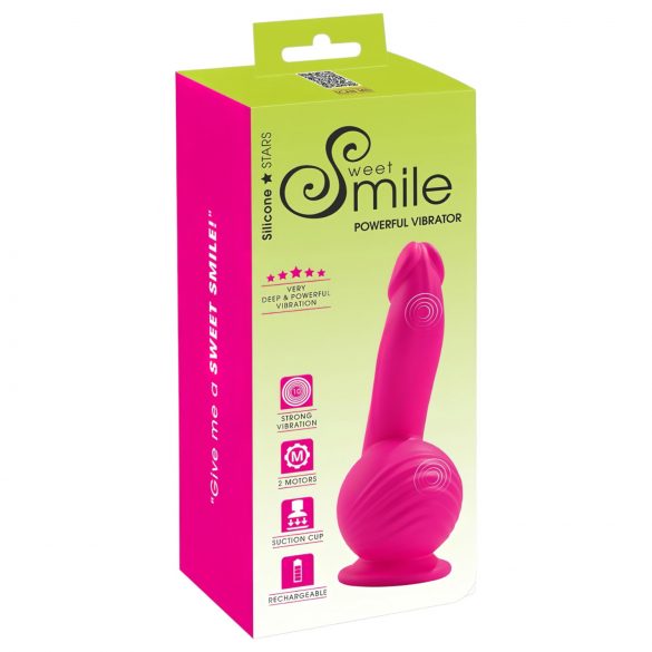 SMILE Powerful - vibromasseur à ventouse rechargeable à 2 moteurs (rose)