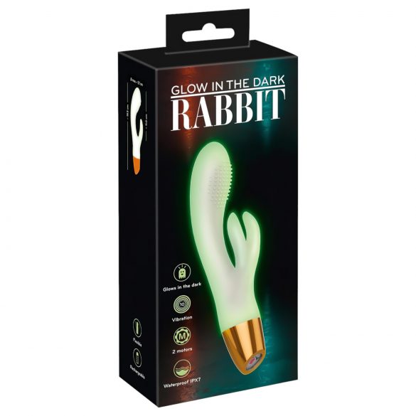 You2Toys Glow in the Dark - Vibromasseur Clitoridien Fluorescent (Blanc)