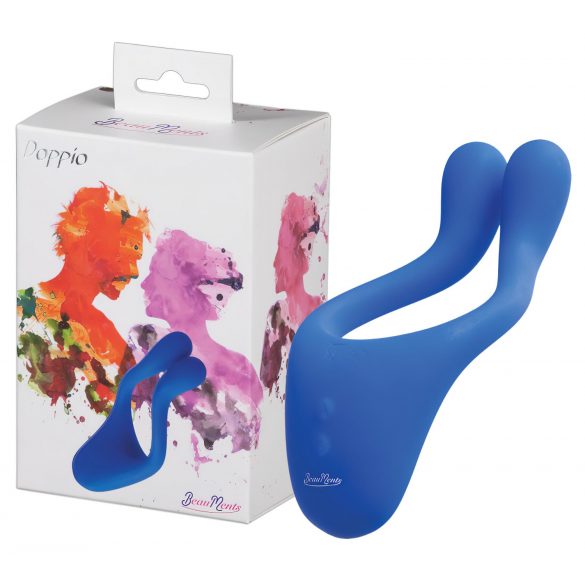 BeauMents Doppio - vibromasseur pour couple, rechargeable, 3 moteurs (bleu)