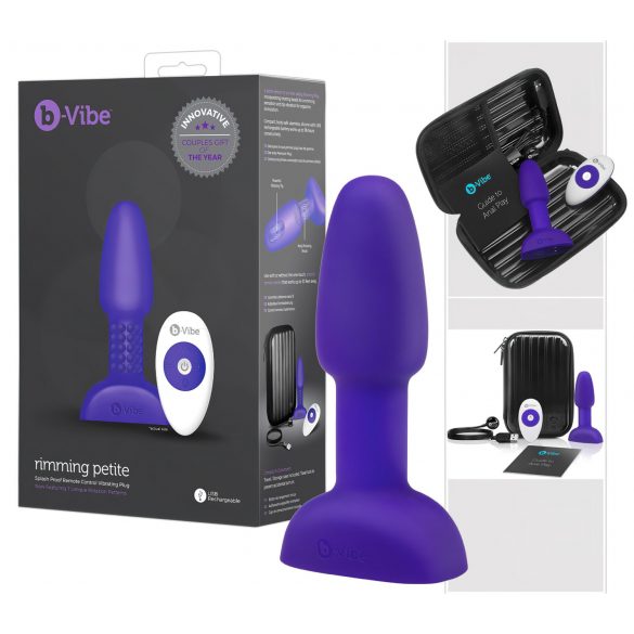 b-Vibe Rimming - Vibromasseur anal à perles rotatives (violet)