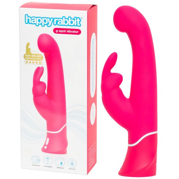 Happyrabbit Point G - Vibrateur étanche avec stimulateur clitoridien (rose)