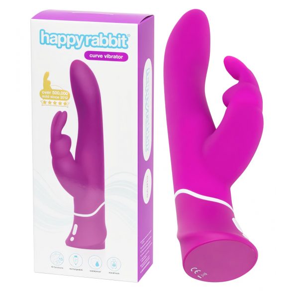 Happyrabbit Curve - vibromasseur étanche avec stimulateur clitoridien (violet)