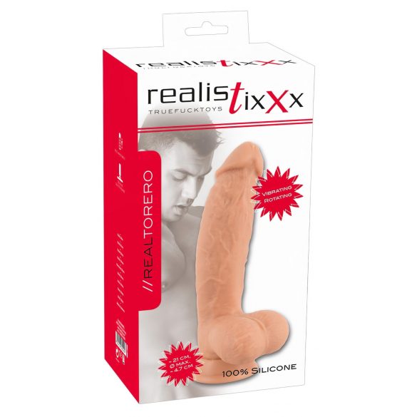 Realistixxx Torero - Vibromasseur rechargeable à ventouse rotative (22 cm)