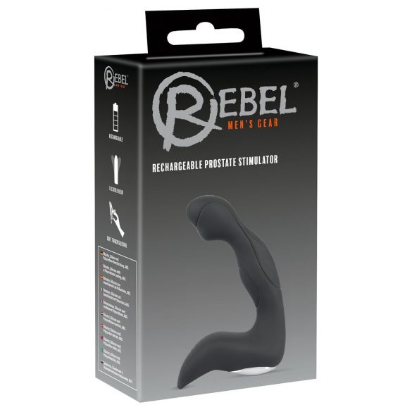 Rebel - Vibromasseur prostatique ondulé rechargeable pour débutants (noir)