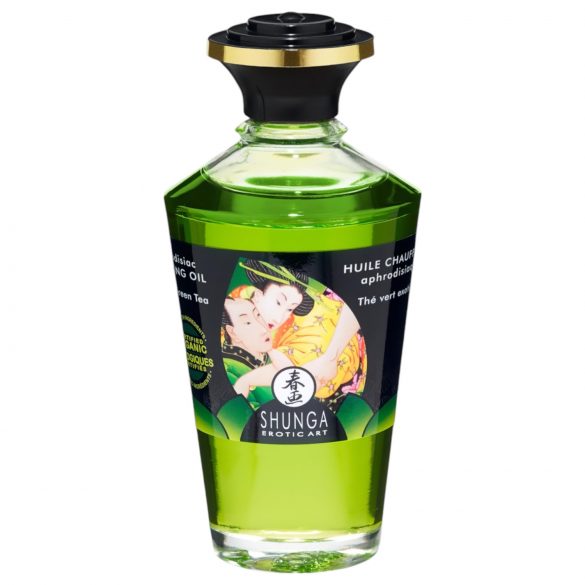 Shunga - huile de massage chauffante - thé vert (100ml)