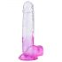 Sunfo - gode réaliste avec ventouse et testicules - 22 cm (transparent-violet)