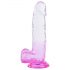 Sunfo - gode réaliste avec ventouse et testicules - 22 cm (transparent-violet)