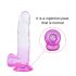 Sunfo - gode réaliste avec ventouse et testicules - 22 cm (transparent-violet)