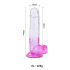 Sunfo - gode réaliste avec ventouse et testicules - 22 cm (transparent-violet)