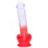 Sunfo - Dildo ventouse, forme réaliste - 21 cm (transparent-rouge)