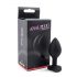 Sunfo - plug anal en silicone avec pierre en forme de cœur (noir et blanc)