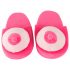 Chaussons en peluche roses - forme de seins