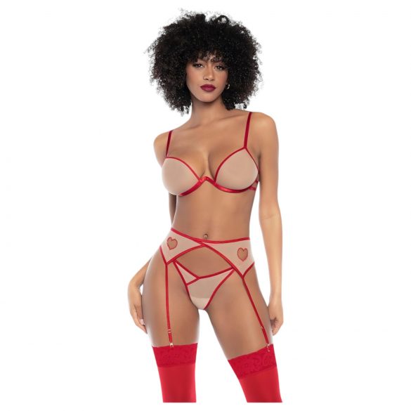 Mapalé - Ensemble soutien-gorge 3 pièces avec découpe (rouge-naturel)