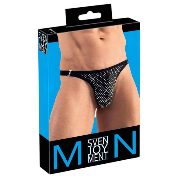 Svenjoyment - string pour homme avec strass (noir)