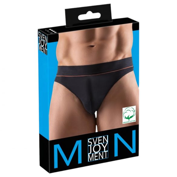 Svenjoyment - String homme en coton bio confortable (noir)