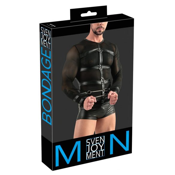 Svenjoyment - harnais de poitrine, haut à manches longues pour homme (noir) - XL